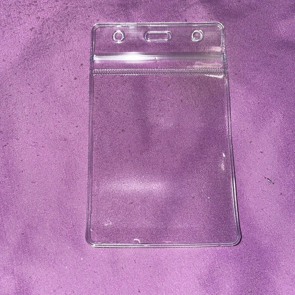 Clear ID holders card holders zip lock top punch holes to clip on lanyard zinger - Picture 7 of 11